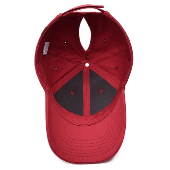1 GAB. Pasūtījuma Logo Izšūšana Zirgaste, Beisbola Cepurītes Augstas Kvalitātes Modes Sieviešu Netīrs Bun Regulējams Snapback Hip Hop Cepure