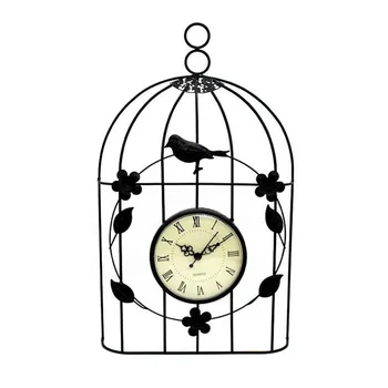 1gab Dzelzs Radošās Mākslas Birdcage Sienas Pulkstenis Retro Birdcage Karājas Izslēgt Dārza Āra Iekštelpu Ūdensizturīgs Mājas Dekoru Birdcag Pulkstenis