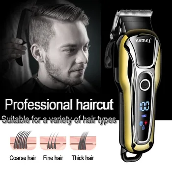 Kemei trimmeris profesionālo matu clipper Matu griešanas mašīnas matu trimmeri elektriskie frizūra mašīna matu Frizieris rīki 5
