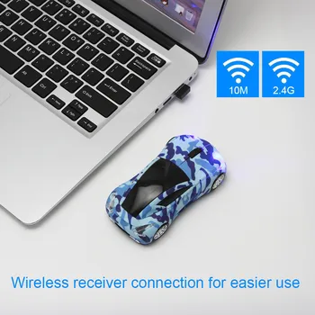 Wireless 2.4 Ghz Auto Peli Cool Maskēšanās Sporta Auto Dizainu Mause Ergonomisks 1600 DPI USB Optisko Peļu Bērniem Dāvanu PC Klēpjdators