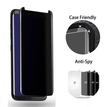 3D Pilnībā segtu Gadījumā-Fit rūdīta stikla Samsung Galaxy S20 Ultra S10 S8 S9 Plus Privātuma Pret spiegu Ekrāna aizsargs