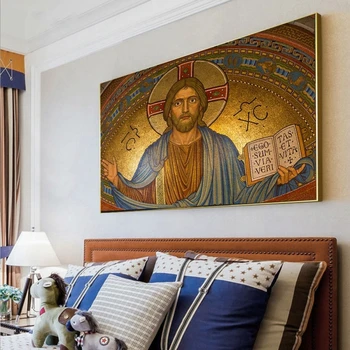 Jēzus kristus Sienas Mākslas Gleznas uz Sienas Reliģisko Plakāti un Izdrukas Cuadros Sienas, Attēlus Mājas Dzīvojamā Telpu Dekorēšana