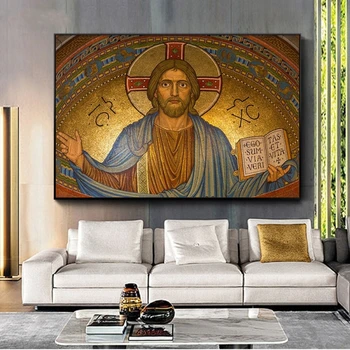 Jēzus kristus Sienas Mākslas Gleznas uz Sienas Reliģisko Plakāti un Izdrukas Cuadros Sienas, Attēlus Mājas Dzīvojamā Telpu Dekorēšana
